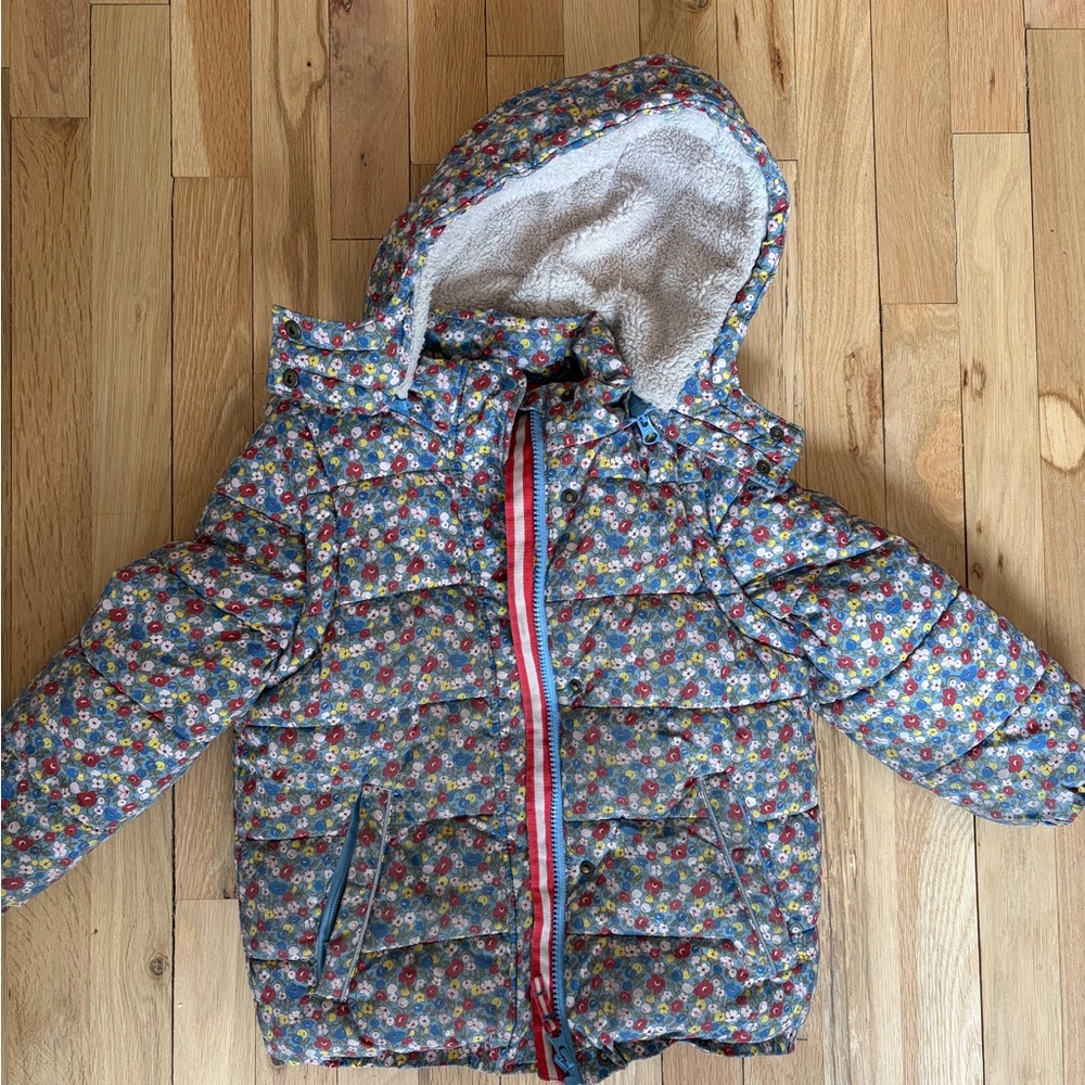 Mini Boden Girls Hooded Puffer Jacket Size 5-6